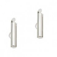 Slide end tubes 20mm - Antique silver